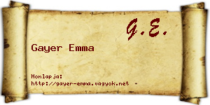 Gayer Emma névjegykártya